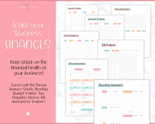 Load image into Gallery viewer, Ultimate Small Business Planner Printable BUNDLE, Business Planner, Side Hustle, Business Trackers, Social Media, Finances, Content, Order, Etsy Shop | Sky Rainbow
