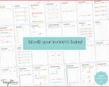 Load image into Gallery viewer, Ultimate Small Business Planner Printable BUNDLE, Business Planner, Side Hustle, Business Trackers, Social Media, Finances, Content, Order, Etsy Shop | Sky Rainbow
