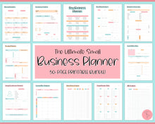 Load image into Gallery viewer, Ultimate Small Business Planner Printable BUNDLE, Business Planner, Side Hustle, Business Trackers, Social Media, Finances, Content, Order, Etsy Shop | Sky Rainbow
