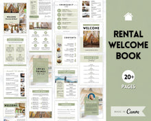 Load image into Gallery viewer, Ultimate VRBO Template BUNDLE! Editable Vacation Rental Sign, Welcome Book Template, Airbnb Cleaning checklist, Business Tracker Spreadsheet | Green
