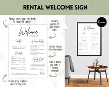 Load image into Gallery viewer, Ultimate VRBO Template BUNDLE! Editable Vacation Rental Sign, Welcome Book Template, Airbnb Cleaning checklist, Business Tracker Spreadsheet | Green
