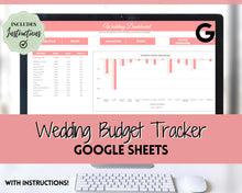 Load image into Gallery viewer, Ultimate Wedding Planner Budget Tracker, Track Wedding Expenses and Costs, Automated, Perfect tracker for Brides and Grooms | Google Sheets
