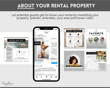 Load image into Gallery viewer, VRBO Template for Instagram! Editable Social Media Posts, Canva, Airbnb, Super host signs, Signage, Air bnb Vacation Rental, Welcome Book | Lovelo Mono
