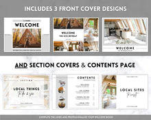 Load image into Gallery viewer, VRBO Welcome Book Template, Editable Canva Welcome Guide, Airbnb House manual, Superhost eBook, Host signs, Signage, Air bnb Vacation Rental | Landscape Mono

