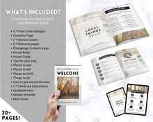 Load image into Gallery viewer, VRBO Welcome Book Template, Editable Canva Welcome Guide, Airbnb House manual, Superhost eBook, Host signs, Signage, Air bnb Vacation Rental | Mono
