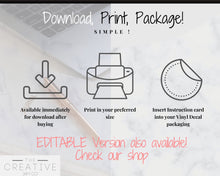 Load image into Gallery viewer, Vinyl Decal Thank You Business Card Instructions, BUNDLE Printable Decal Application Order Card, DIY Sticker Seller Packaging Label | Grey
