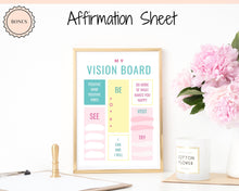 Load image into Gallery viewer, Vision Board Printables, Goal Planner Affirmation, Manifestation Law of Attraction Wall Art Poster, Digital Initiative Tracker, Positive Kit | Mixed Pastel
