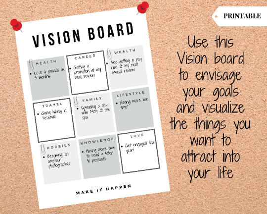 Printable Vision Board Kit, Vision Board Template, Digital Vision Board  Supplies, Law of Attraction 