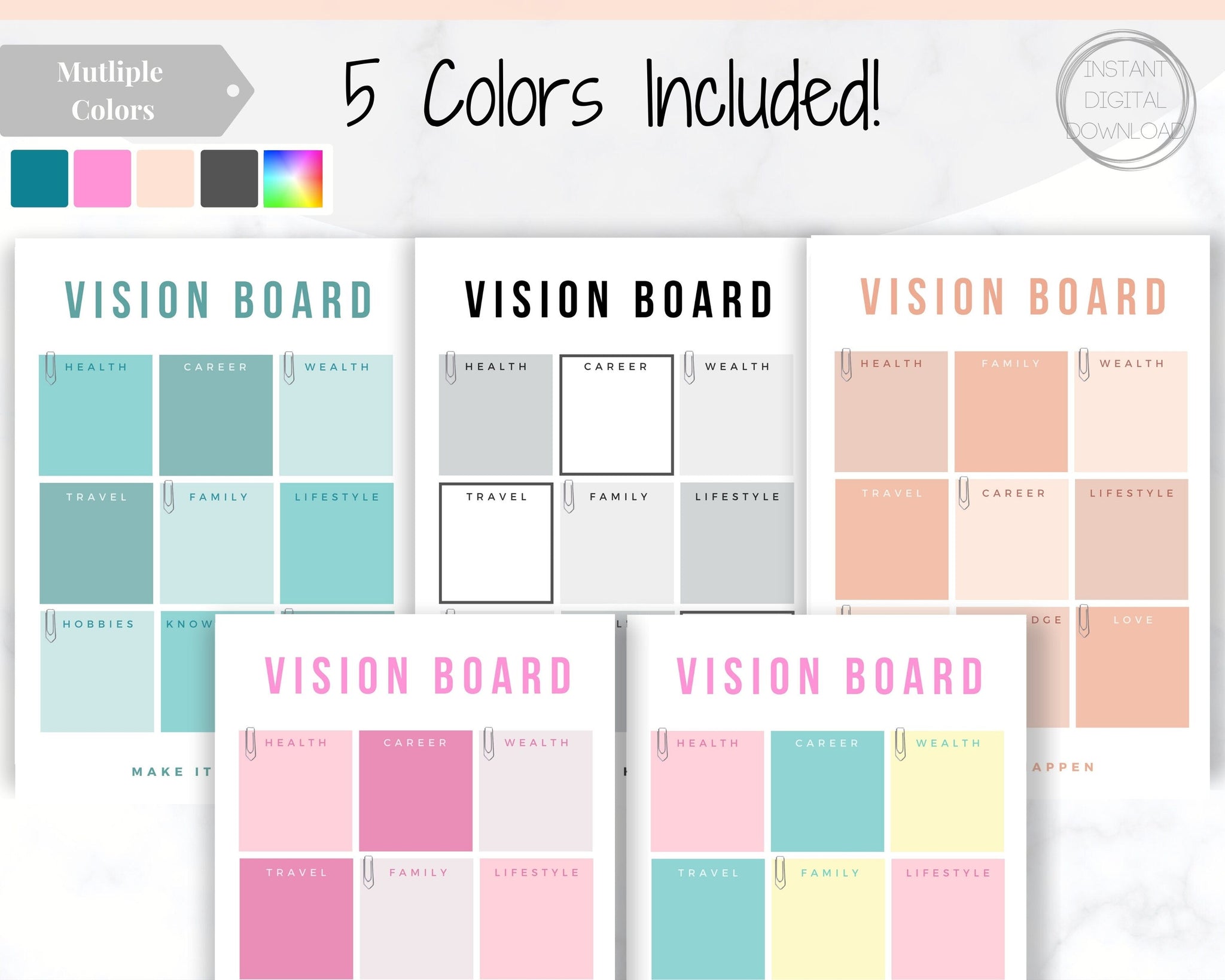 Digital download vision board kit 