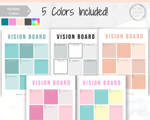 Load image into Gallery viewer, Vision Board Printables, Goal Planner Affirmation, Manifestation Law of Attraction Wall Art Poster, Digital Initiative Tracker, Positive Kit | Mono
