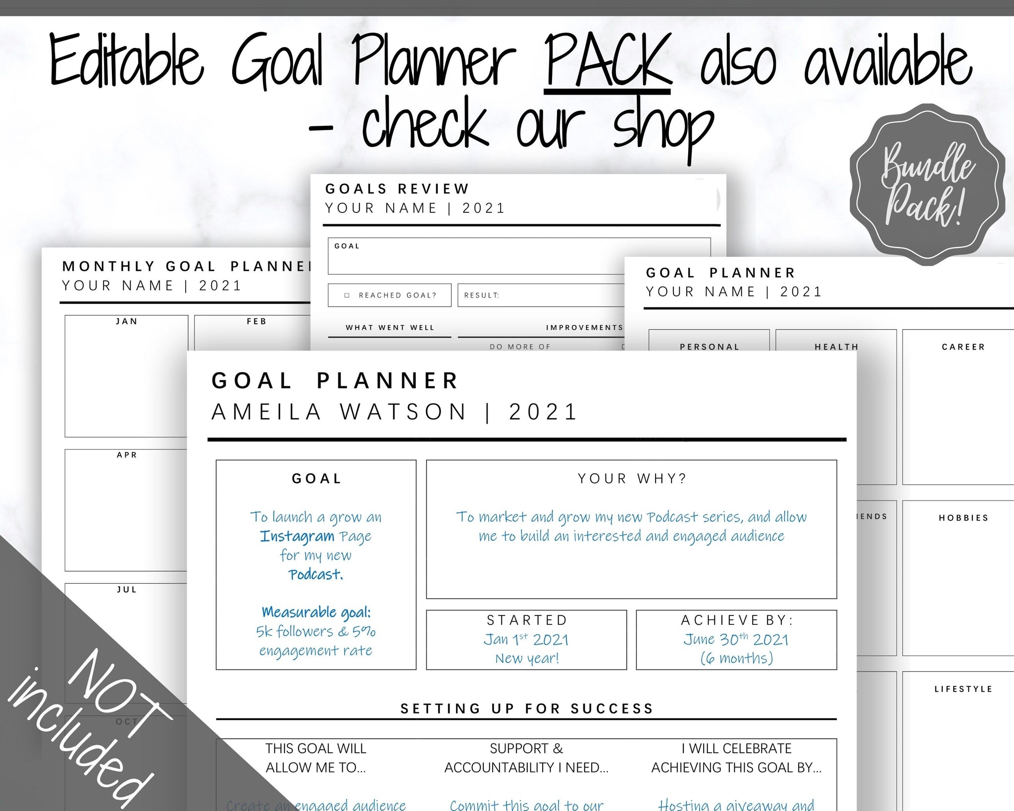 Digital Vision Board Template, 2024 Vision Board, Goal Planner, Goal  Setting, Printable Vision Board, Manifestation Kit, Law of Attraction 