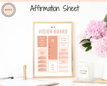 Load image into Gallery viewer, Vision Board Printables, Goal Planner Affirmation, Manifestation Law of Attraction Wall Art Poster, Digital Initiative Tracker, Positive Kit | Nude
