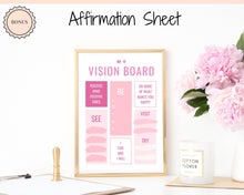 Load image into Gallery viewer, Vision Board Printables, Goal Planner Affirmation, Manifestation Law of Attraction Wall Art Poster, Digital Initiative Tracker, Positive Kit | Pink
