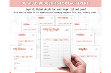 Load image into Gallery viewer, Wedding BUDGET Planner Printable Bundle! Pink Wedding Planner Book, Wedding Checklist Tracker, Bridal Binder Kit, Budget Sheet, Timeline | PINK
