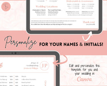 Load image into Gallery viewer, Wedding Day Timeline Template, EDITABLE order of events, Wedding Timeline, Wedding Schedule, Wedding Day Timeline, wedding itinerary program | Pink Lux
