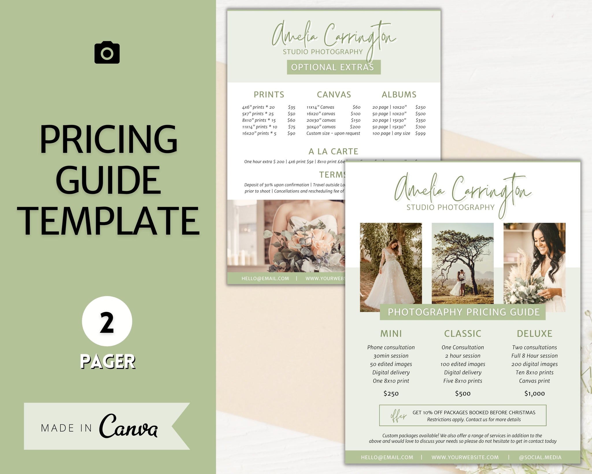 Wedding Photography Price List Template Photography Pricing Guide,