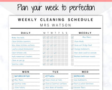 Load image into Gallery viewer, Weekly Cleaning Checklist, EDITABLE Schedule, Cleaning Planner, Weekly House Chores, Clean Home Routine, Monthly Planner Bundle, Challenge | Style 1
