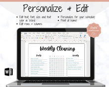 Load image into Gallery viewer, Weekly Cleaning Checklist, EDITABLE Schedule, Cleaning Planner, Weekly House Chores, Clean Home Routine, Monthly Planner Bundle, Challenge | Style 2
