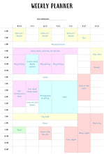 Load image into Gallery viewer, Weekly Hourly Planner Undated Printable. Editable To Do list Notebook, Weekly Kit, Productivity Planner Pad, Goal Student Planner A5 Inserts - Style 2
