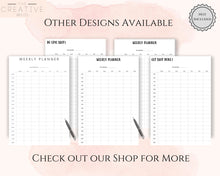 Load image into Gallery viewer, Weekly Hourly Planner Undated Printable. Editable To Do list Notebook, Weekly Kit, Productivity Planner Pad, Goal Student Planner A5 Inserts - Style 4
