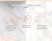 Load image into Gallery viewer, Weekly Hourly Planner Undated Printable. Editable To Do list Notebook, Weekly Kit, Productivity Planner Pad, Goal Student Planner A5 Inserts - Style 4
