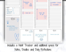 Load image into Gallery viewer, Weekly Planner Printable, Hourly Planner, Week on 2 pages WO2P, Weekly Schedule, Undated Planner, 2022 Weekly Organizer, To Do List - Mono Scrawl
