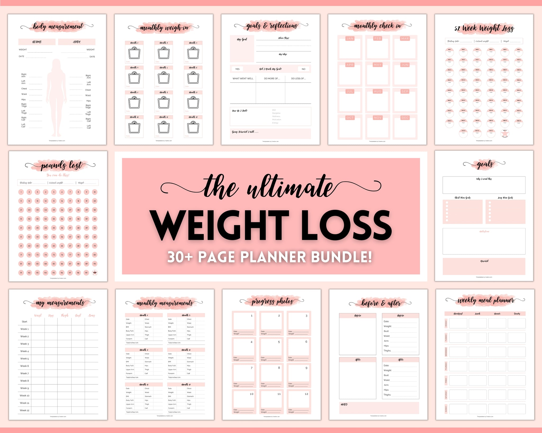 Weight Loss Trackers - 29 FREE Printables