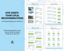 Load image into Gallery viewer, Welcome Book Template, Airbnb Welcome Guide, Editable Canva Air bnb House manual, Superhost eBook, Host signs, Signage, VRBO Vacation Rental | Blue
