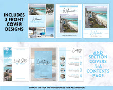 Load image into Gallery viewer, Welcome Book Template, Airbnb Welcome Guide, Editable Canva Air bnb House manual, Superhost eBook, Host signs, Signage, VRBO Vacation Rental | Blue
