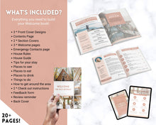 Load image into Gallery viewer, Welcome Book Template, Airbnb Welcome Guide, Editable Canva Air bnb House manual, Superhost eBook, Host signs, Signage, VRBO Vacation Rental | Brown
