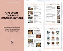 Load image into Gallery viewer, Welcome Book Template, Airbnb Welcome Guide, Editable Canva Air bnb House manual, Superhost eBook, Host signs, Signage, VRBO Vacation Rental | Brown
