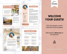 Load image into Gallery viewer, Welcome Book Template, Airbnb Welcome Guide, Editable Canva Air bnb House manual, Superhost eBook, Host signs, Signage, VRBO Vacation Rental | Brown

