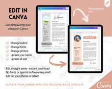 Load image into Gallery viewer, Welcome Book Template, Airbnb Welcome Guide, Editable Canva Air bnb House manual, Superhost eBook, Host signs, Signage, VRBO Vacation Rental | Brown
