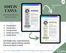 Load image into Gallery viewer, Welcome Book Template, Airbnb Welcome Guide, Editable Canva Air bnb House manual, Superhost eBook, Host signs, Signage, VRBO Vacation Rental | Green Style 2
