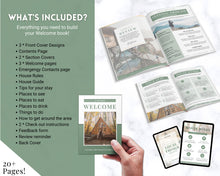 Load image into Gallery viewer, Welcome Book Template, Airbnb Welcome Guide, Editable Canva Air bnb House manual, Superhost eBook, Host signs, Signage, VRBO Vacation Rental | Green Style 2
