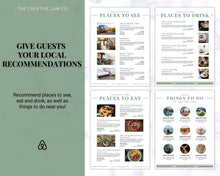 Load image into Gallery viewer, Welcome Book Template, Airbnb Welcome Guide, Editable Canva Air bnb House manual, Superhost eBook, Host signs, Signage, VRBO Vacation Rental | Green Style 2
