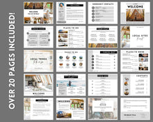 Load image into Gallery viewer, Welcome Book Template, Airbnb Welcome Guide, Editable Canva Air bnb House manual, Superhost eBook, Host signs, Signage, VRBO Vacation Rental | Landscape Mono
