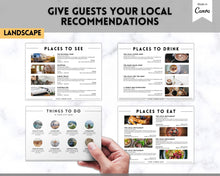 Load image into Gallery viewer, Welcome Book Template, Airbnb Welcome Guide, Editable Canva Air bnb House manual, Superhost eBook, Host signs, Signage, VRBO Vacation Rental | Landscape Mono
