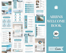 Load image into Gallery viewer, Welcome Book Template, Airbnb Welcome Guide, Editable Canva Air bnb House manual, Superhost eBook, Host signs, Signage, VRBO Vacation Rental | Teal
