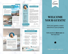 Load image into Gallery viewer, Welcome Book Template, Airbnb Welcome Guide, Editable Canva Air bnb House manual, Superhost eBook, Host signs, Signage, VRBO Vacation Rental | Teal
