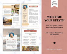 Load image into Gallery viewer, Welcome Book Template, Airbnb Welcome Guide, Editable Canva Air bnb House manual, Superhost eBook, Host signs, Signage, VRBO Vacation Rental | Yellow
