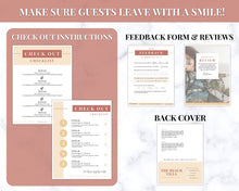 Load image into Gallery viewer, Welcome Book Template, Airbnb Welcome Guide, Editable Canva Air bnb House manual, Superhost eBook, Host signs, Signage, VRBO Vacation Rental | Yellow
