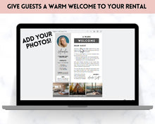 Load image into Gallery viewer, Welcome LETTER Template, Airbnb &amp; VRBO, Editable Canva Air bnb House manual, Superhost eBook, Host signs, Signage, Vacation Rental Guide
