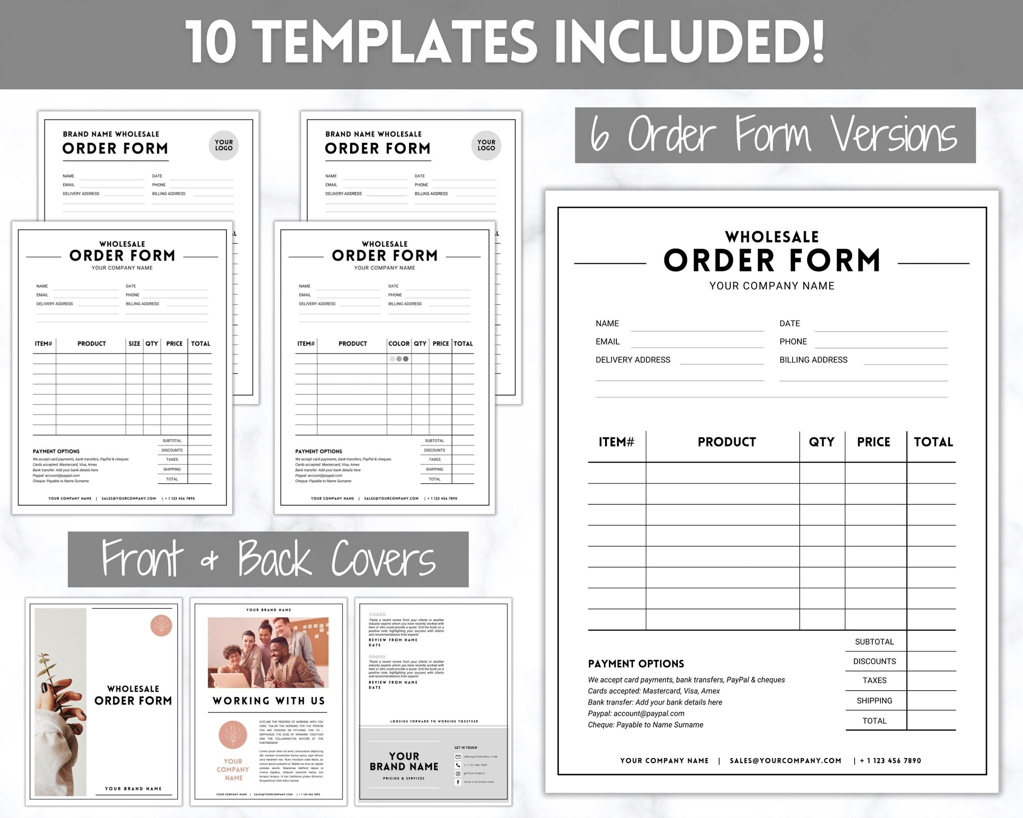 Editable Wholesale Order Form Template Printable | Style 1