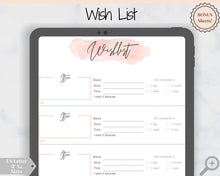Load image into Gallery viewer, Wishlist Insert Printable Tracker Template. Christmas, birthday, holiday, shopping wish list. Gifts for me. Make a wish. Giftlist PDF. A5
