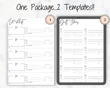 Load image into Gallery viewer, Wishlist Printable Tracker Template Insert. Christmas, birthday, holiday, shopping wish list. Gifts for me. Make a wish. Giftlist PDF
