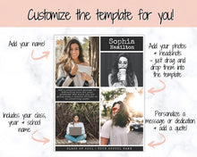 Load image into Gallery viewer, Yearbook AD Template, Senior &amp; High School Graduation, Grad Announcement, School Yearbook, FULL Page, Photo Card, Yearbook Ad, Grad Tribute | Style 1
