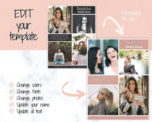 Load image into Gallery viewer, Yearbook AD Template, Senior &amp; High School Graduation, Grad Announcement, School Yearbook, FULL Page, Photo Card, Yearbook Ad, Grad Tribute | Style 1
