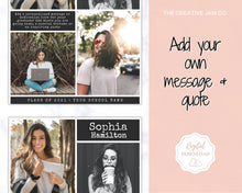 Load image into Gallery viewer, Yearbook AD Template, Senior &amp; High School Graduation, Grad Announcement, School Yearbook, FULL Page, Photo Card, Yearbook Ad, Grad Tribute | Style 1
