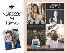 Load image into Gallery viewer, Yearbook AD Template, Senior &amp; High School Graduation, Grad Announcement, School Yearbook, FULL Page, Photo Card, Yearbook Ad, Grad Tribute | Style 1
